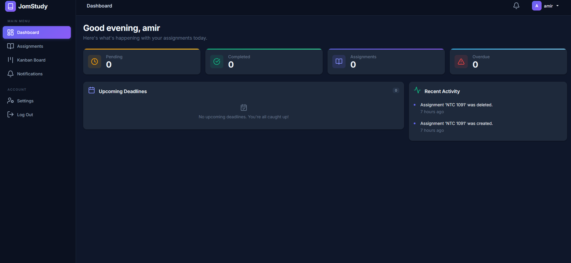 LetsBelajar dashboard preview